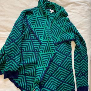Green and Blue Cardigan Small